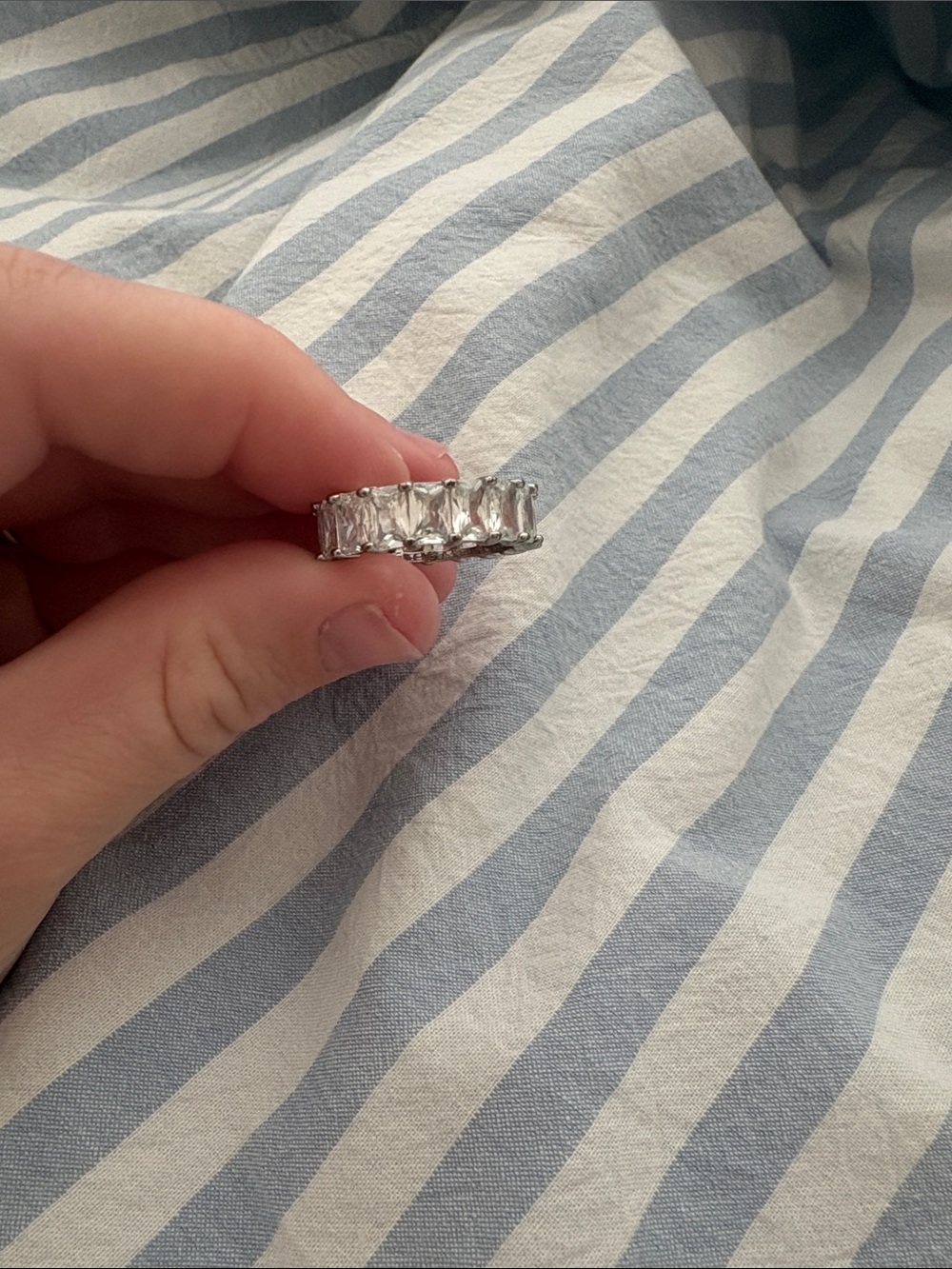 Nordstrom Silver Baguette Crystal Eternity Ring